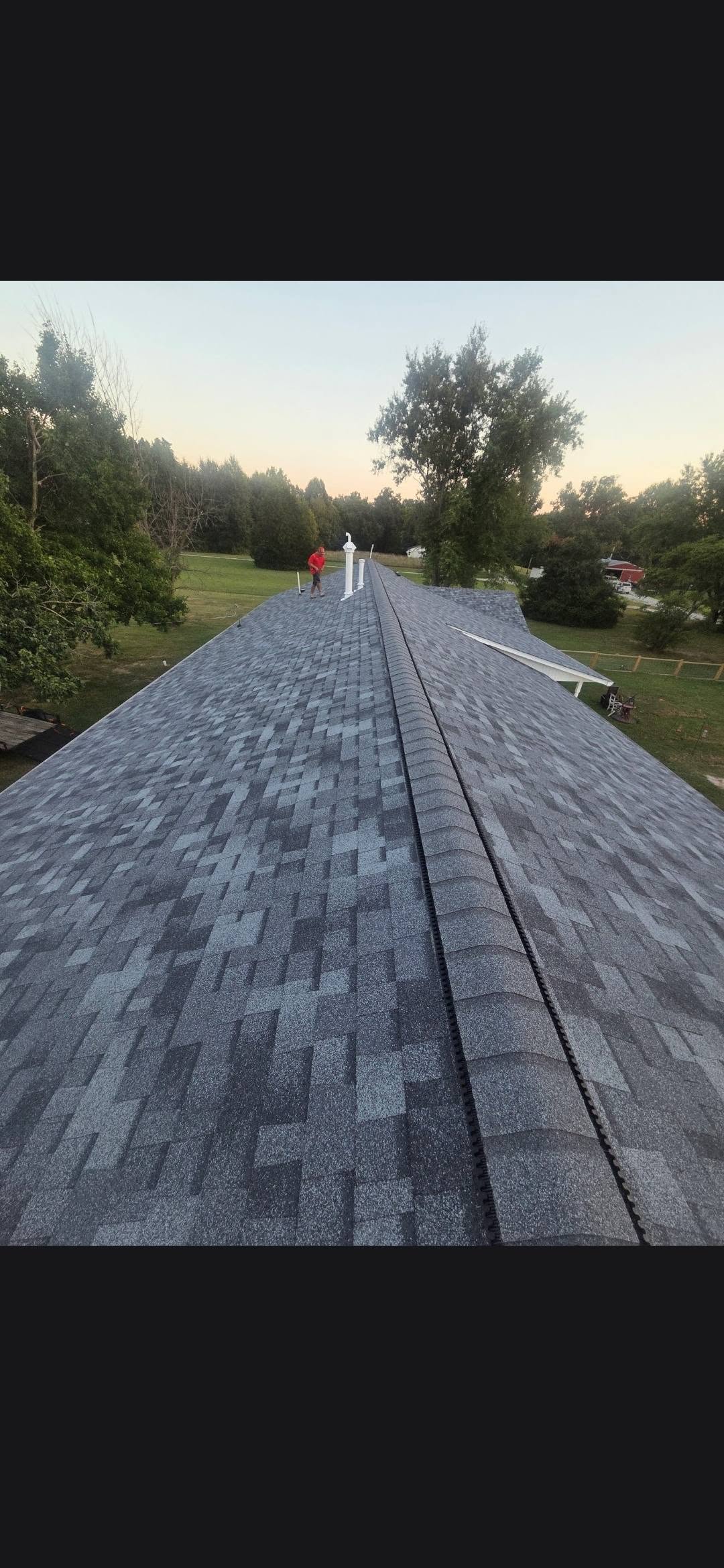 Asphalt shingle roof ridge residential roofer Salem IL